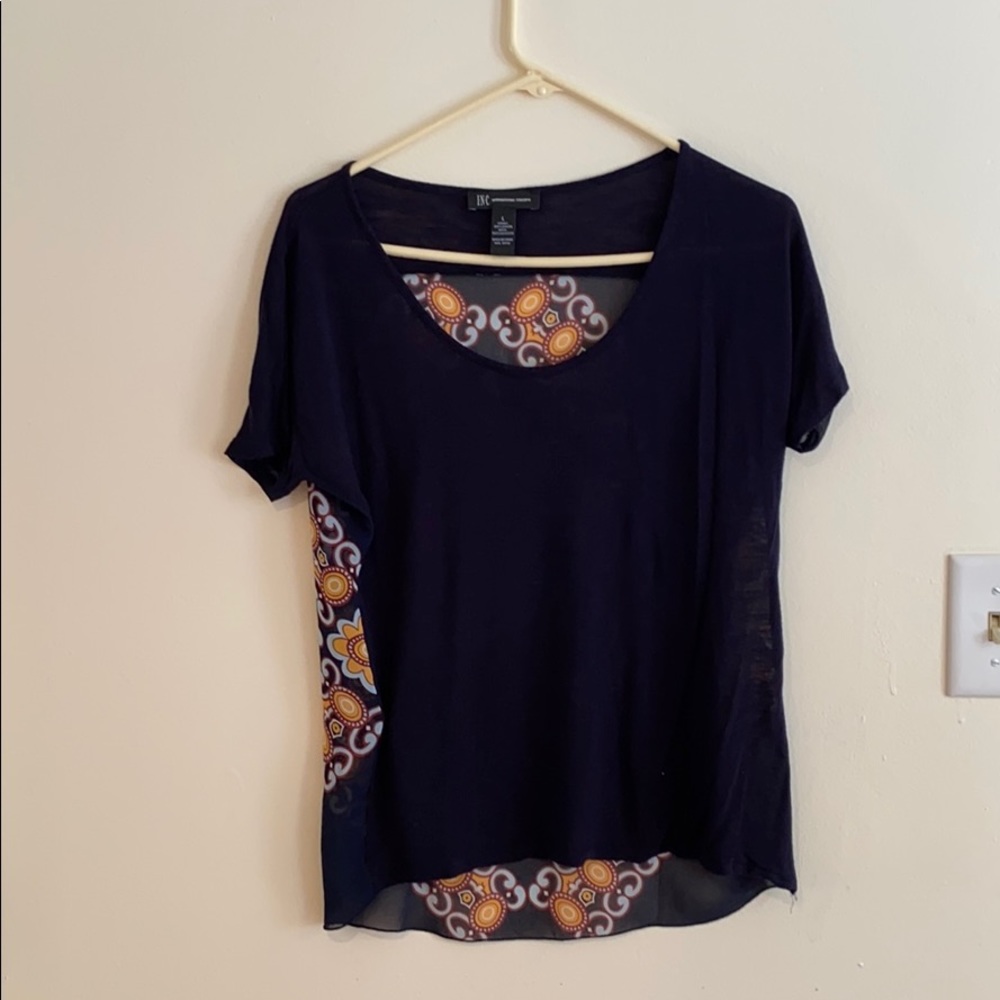 INC Short Sleeve handkerchief style back tshirt